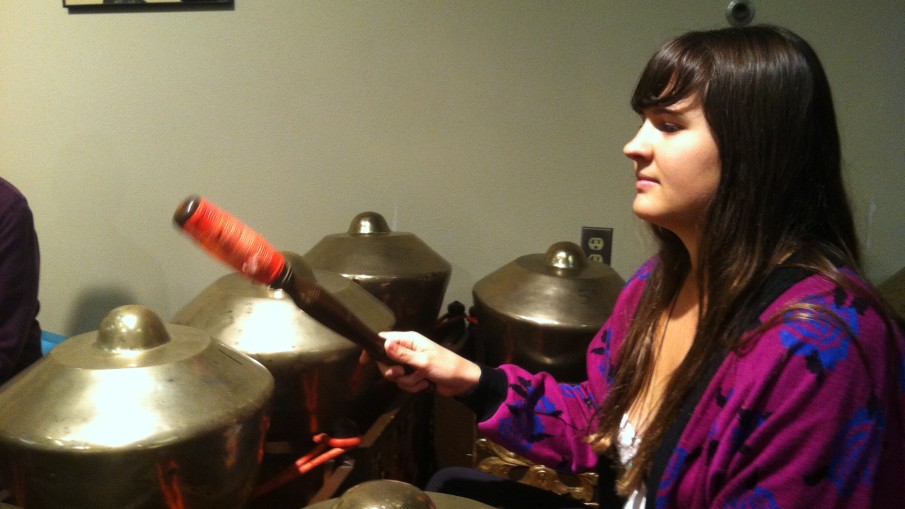 Alexa Dexa learns to play gamelan instruments in Ann Arbor.