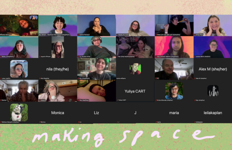 group screenshot of folks joining for dreaming our futures + embodying our dreams. from left to right / top to bottom we have alexa dexa, bec miriam, gaitrie persaud, hayley ku'unani, alisia, emily preis, bailey, joyce, x, kat, alex dolores salerno, jackie maris, jules, nila, elly, moira williams, pc, alex m, denice, josie b, dax, yuliya, krista miranda, kbp, melissa margolis, monica, liz, j, maria, and leilakaplan.