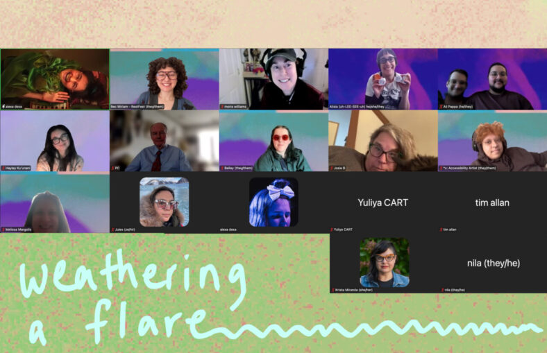 group screenshot of folks joining for dreaming our futures + embodying our dreams. from left to right / top to bottom we have alexa dexa, bec miriam, moira wiliams, alisia, ali pappa, hayley ku'unani, PC, bailey, josie, x, melissa margolis, jules, alexa dexa, yuliya, tim allan, krista miranda, and nila.